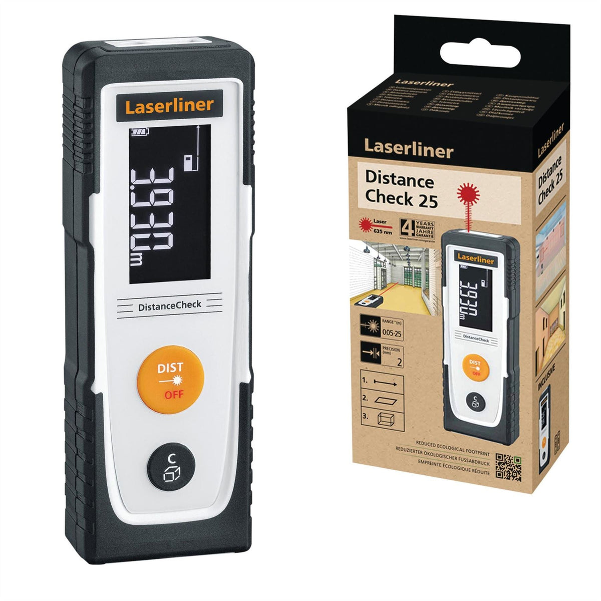 Laserliner 080.805E DistanceCheck 25 Laser Rangefinder 32146 White Rose Tools