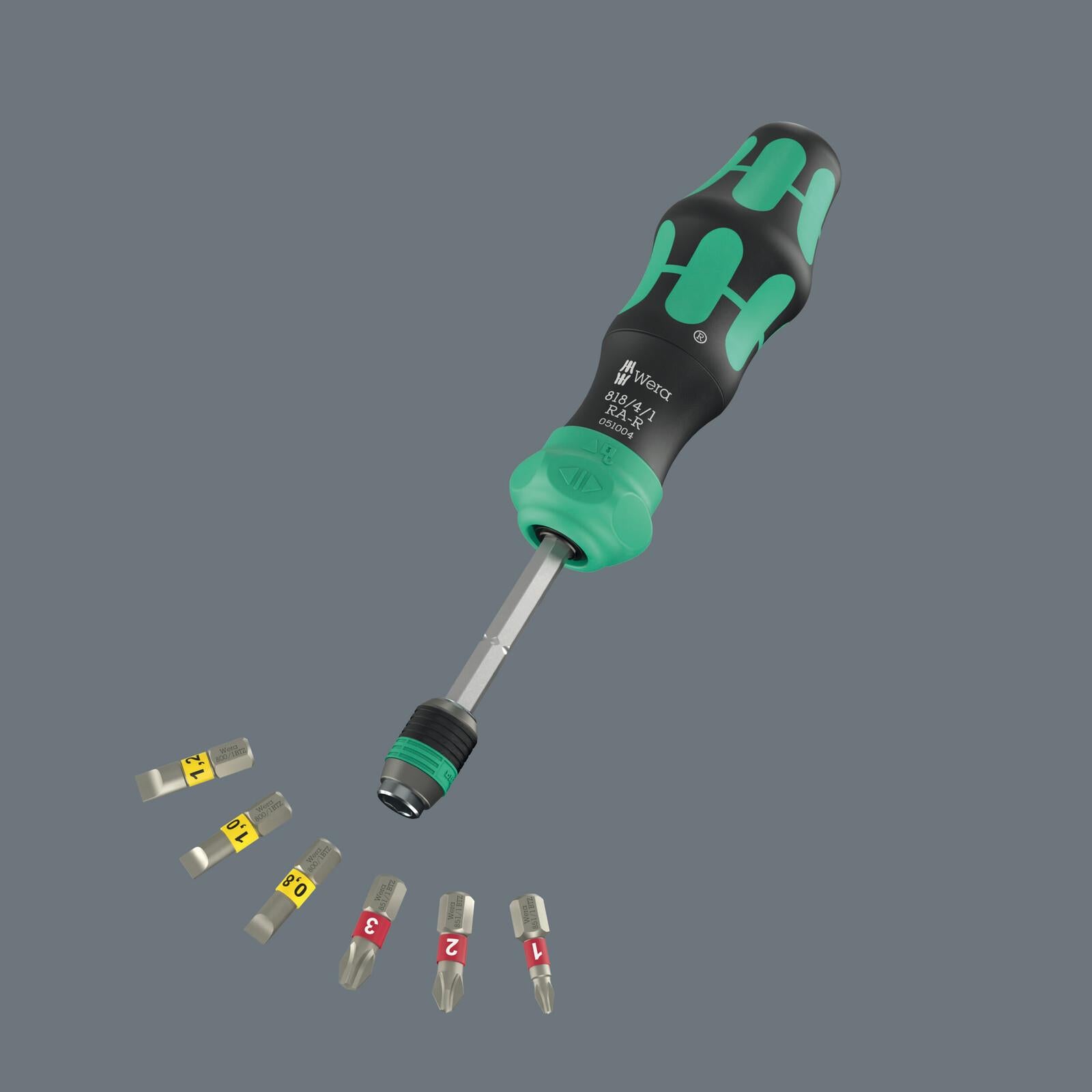 Wera Ratchet Screwdriver Set Kraftform Kompakt 20 RA-R 6 Pieces PZ PH TX SL