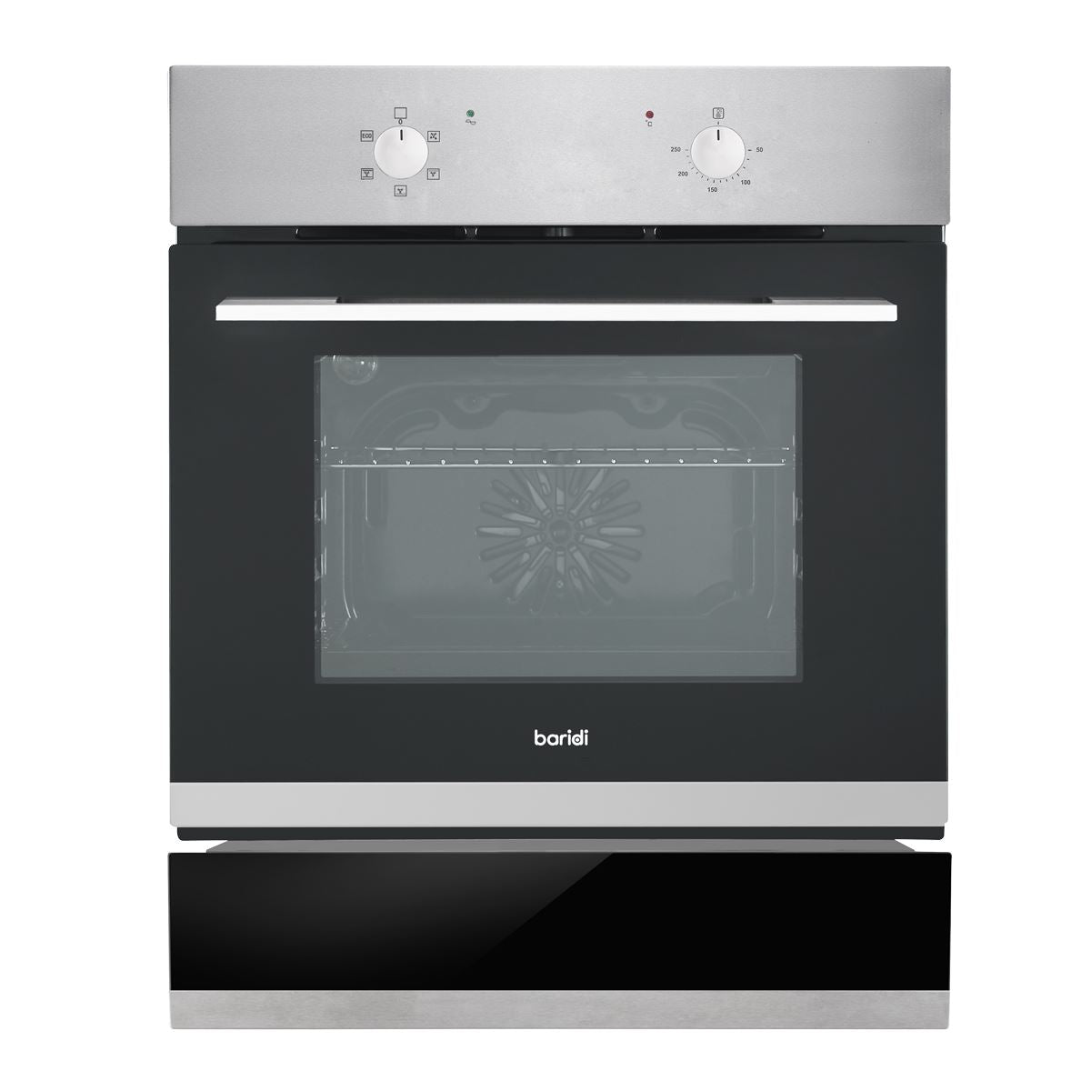 Baridi 60cm 4-Function Fan-Assisted Oven & 60cm Warming Drawer Bundle, Stainless Steel White Rose Tools