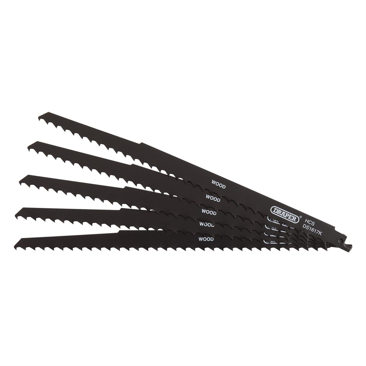 Draper Reciprocating Saw Blades for Pruning & Coarse Wood & Plastic Cutting 300mm 3tpi (Pack of 5) 42615 White Rose Tools