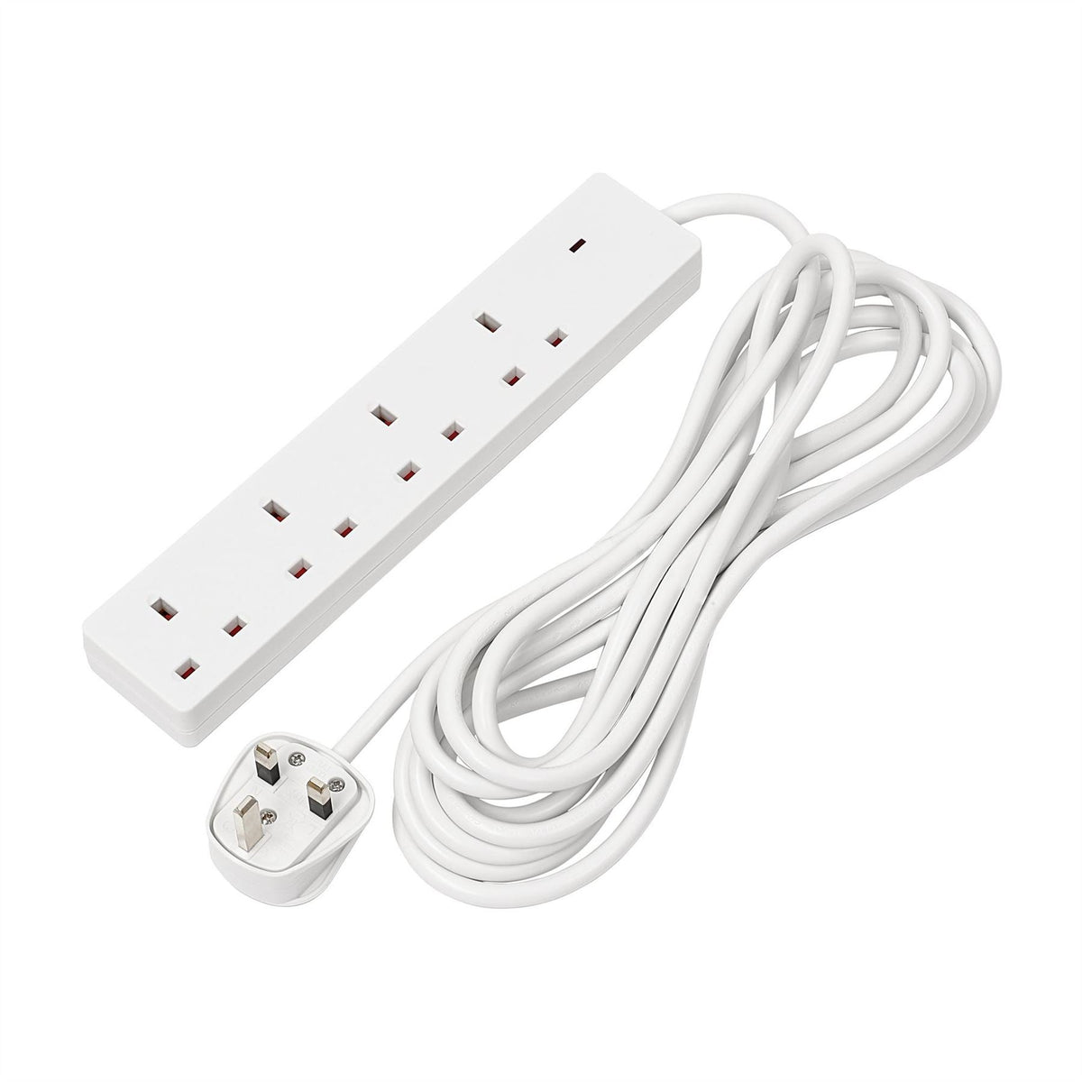 Draper 4 Way White Extension Lead 5m 30899 White Rose Tools
