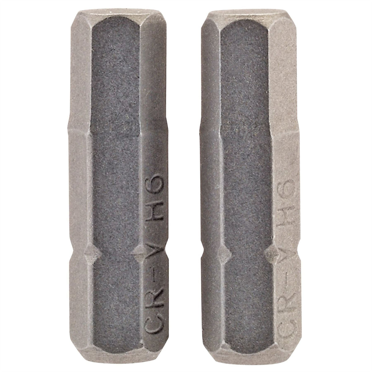 Draper Hexagonal Insert Bit 6mm 1/4" Hex 25mm Long (Pack of 2) 63998 White Rose Tools