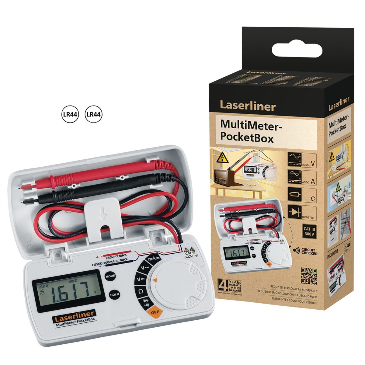 Laserliner 083.028E MultiMeter-PocketBox Multimeter 32076 White Rose Tools