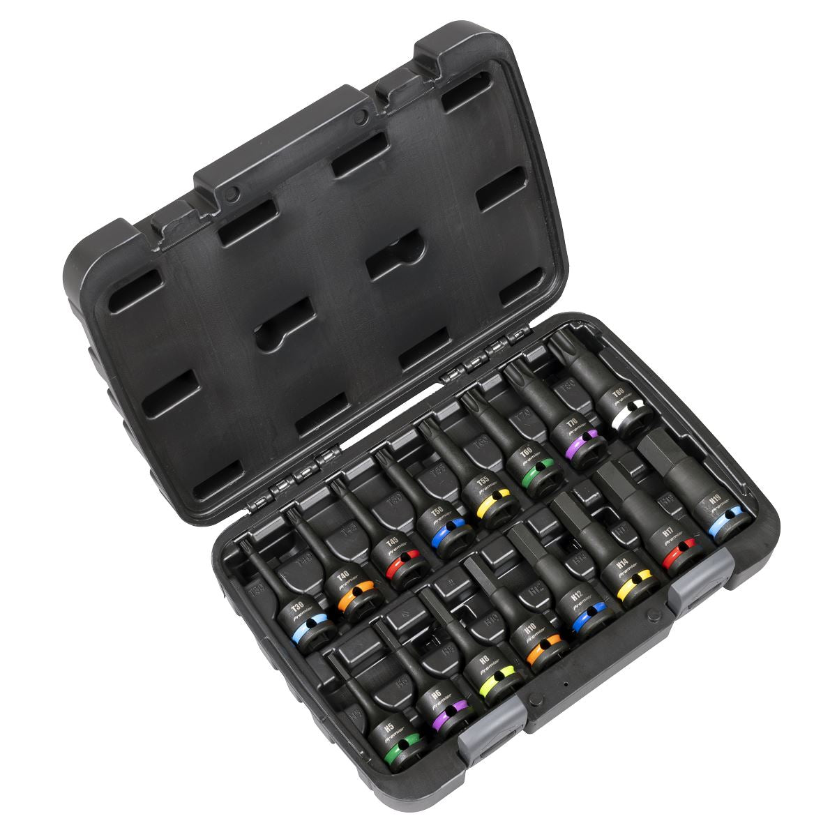 Sealey Premier Hex & TRX-Star* Impact Socket Bit Set 1/2"Sq Drive 16pc White Rose Tools