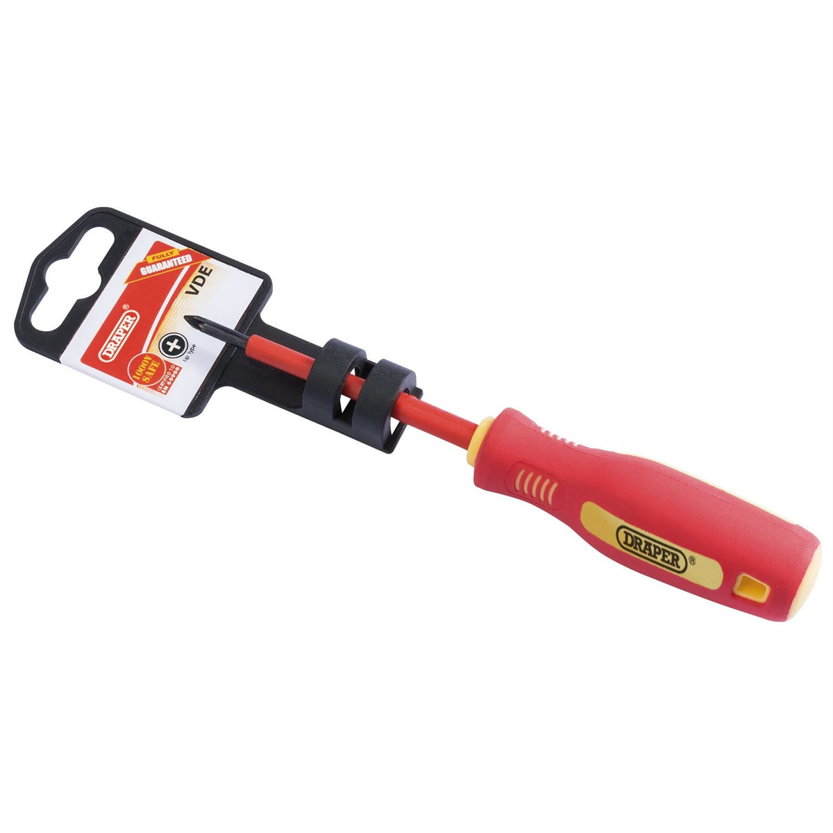 Draper Fully Insulated Soft Grip Cross Slot Screwdriver No.0 x 75mm 46527 White Rose Tools