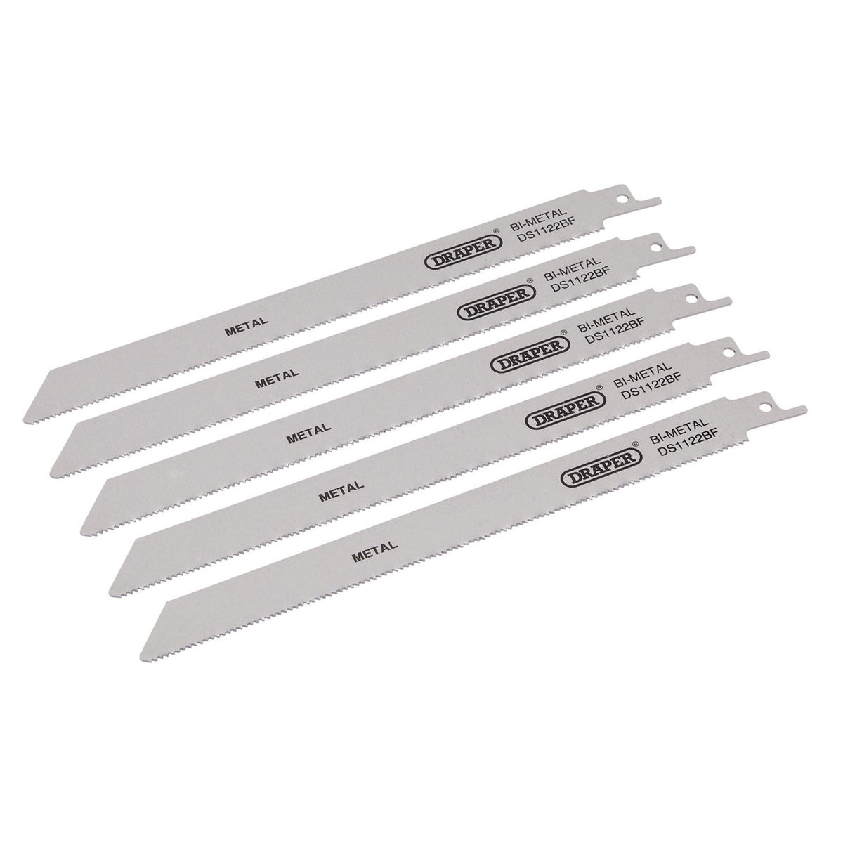Draper Bi-metal Reciprocating Saw Blades for Metal Cutting 225mm 14tpi (Pack of 5) 38594 White Rose Tools
