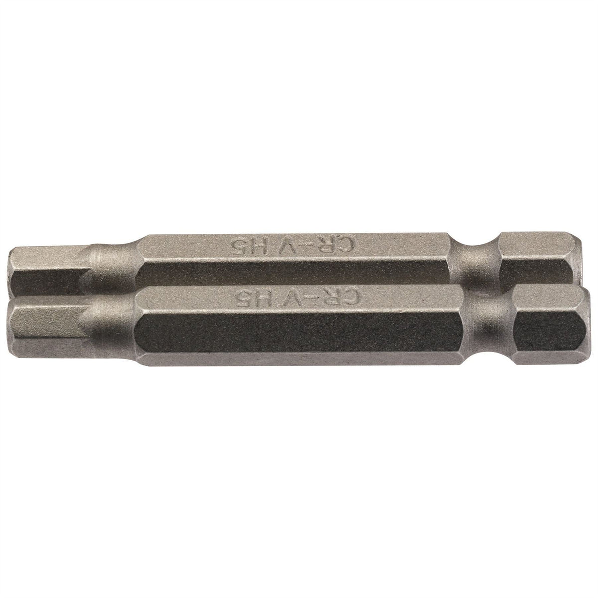 Draper Hexagonal Insert Bit 5mm 1/4" Hex 50mm Long (Pack of 2) 64255 White Rose Tools