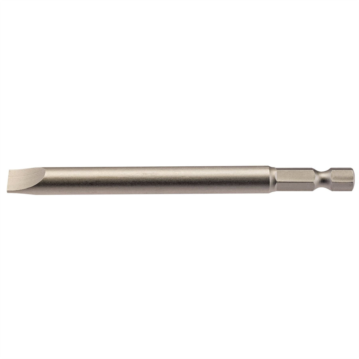 Draper Plain Slot Insert Bit 8mm 1/4" Hex 100mm Long (Pack of 1) 64358 White Rose Tools