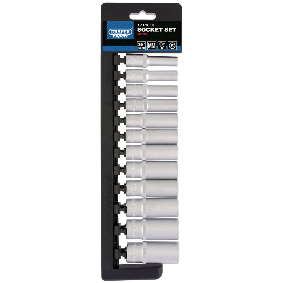 Draper Expert Metric Deep Socket Set 3/8" Sq. Dr. (12 Piece) 50193 White Rose Tools