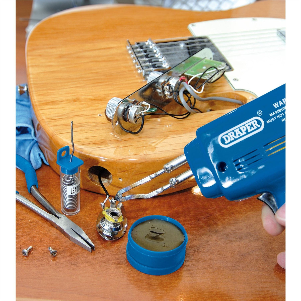 Draper 230V Soldering Gun Kit 100W 71420 White Rose Tools