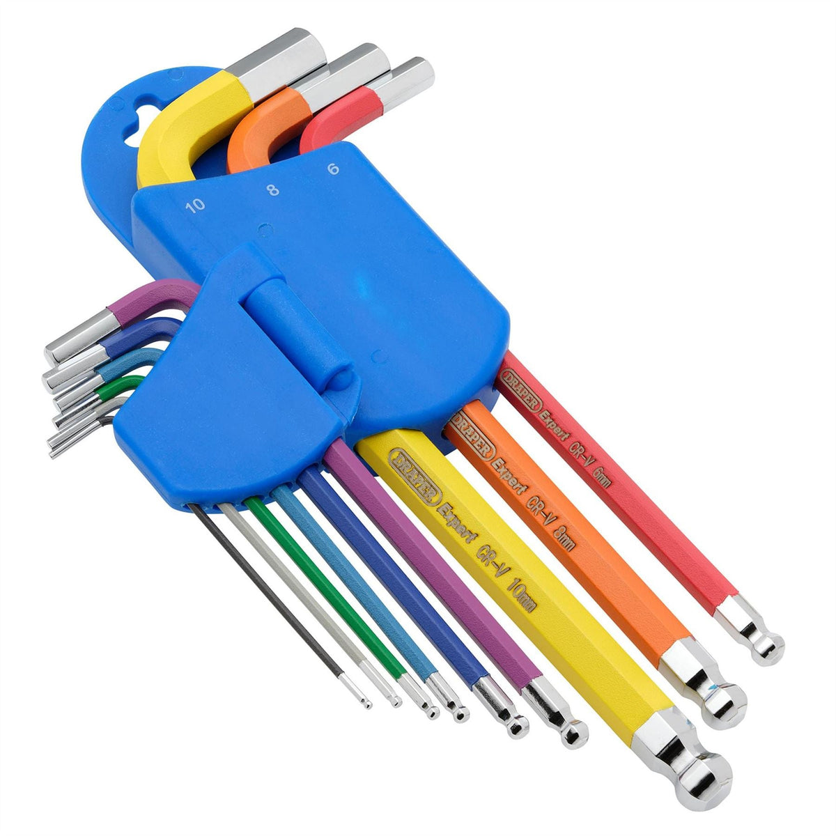 Draper Expert Metric Hex. and Ball End Key Set Colour Coded (9 Piece) 66132 White Rose Tools