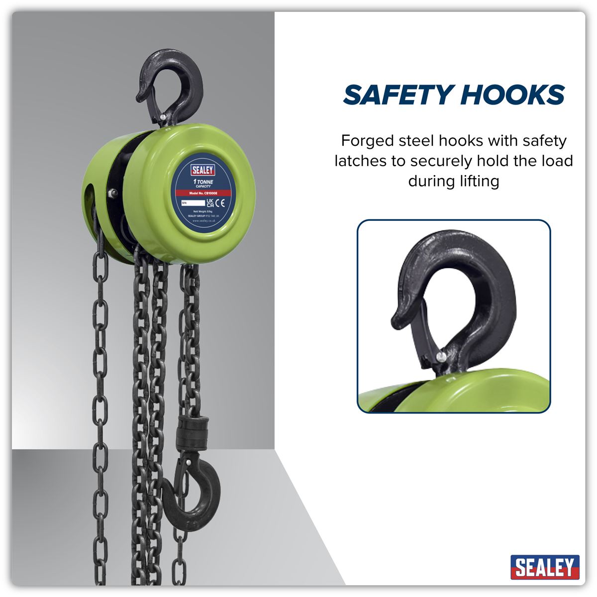 Sealey 2.5m Chain Block 1 Tonne
