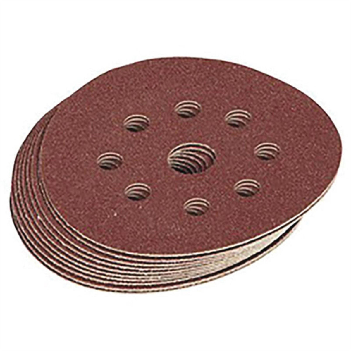 Draper Assorted Grit Hook and Loop Sanding Discs 125mm (Pack of 10) 63372 White Rose Tools