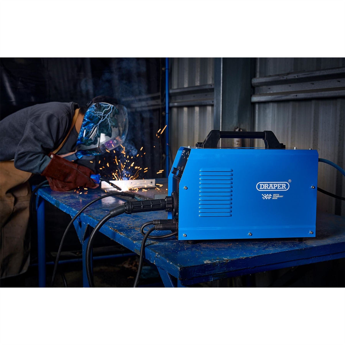 Draper Gas/Gasless MIG Inverter Multi-Welder Dti 160A 70047 White Rose Tools
