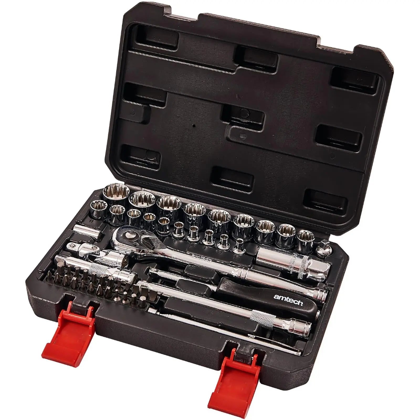 Amtech 52 Piece 1/4" and 3/8" Drive 12 Point Socket Set