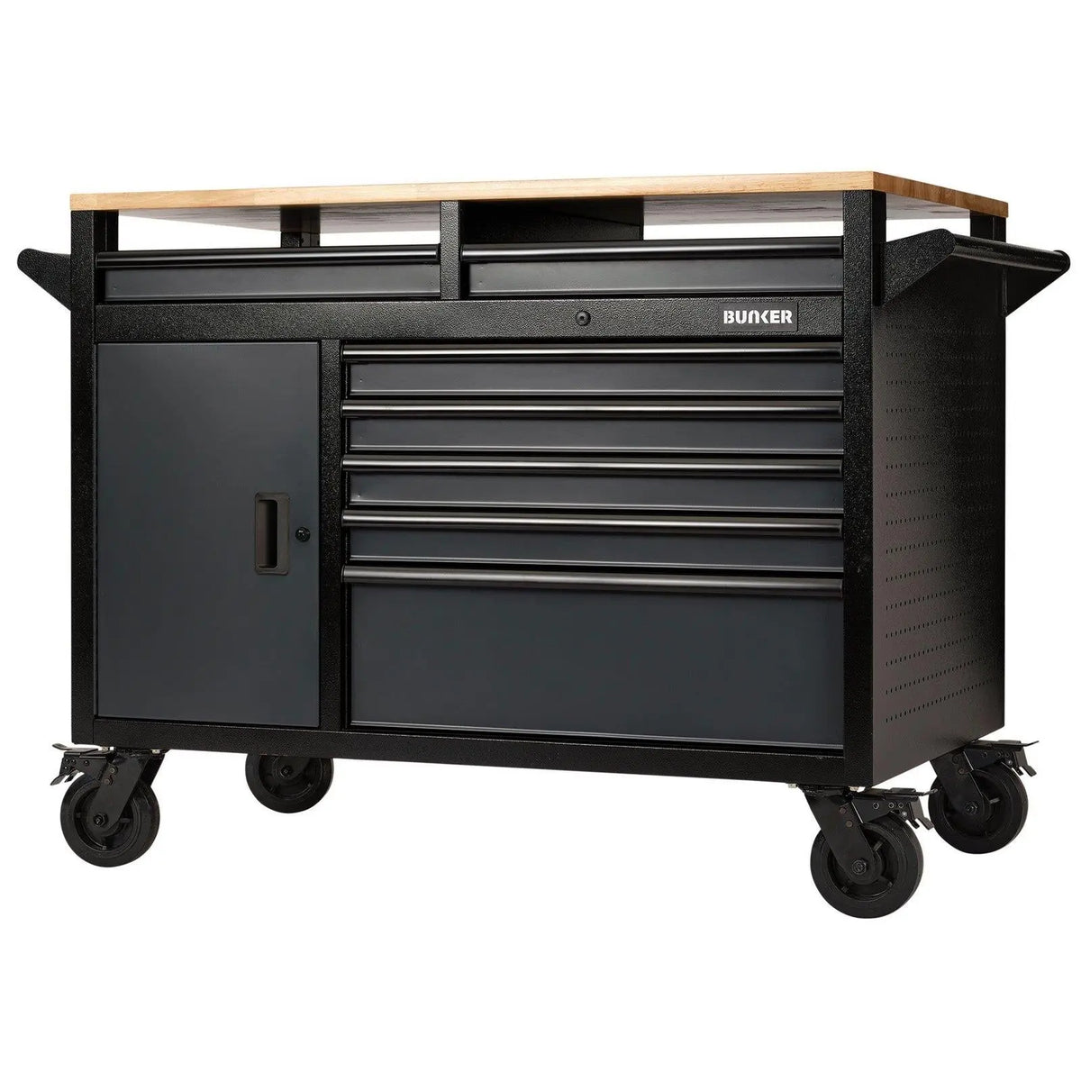BUNKER 14 Drawer Multi-Functional Workbench Roller Tool Cabinet 48" Grey 08251 White Rose Tools