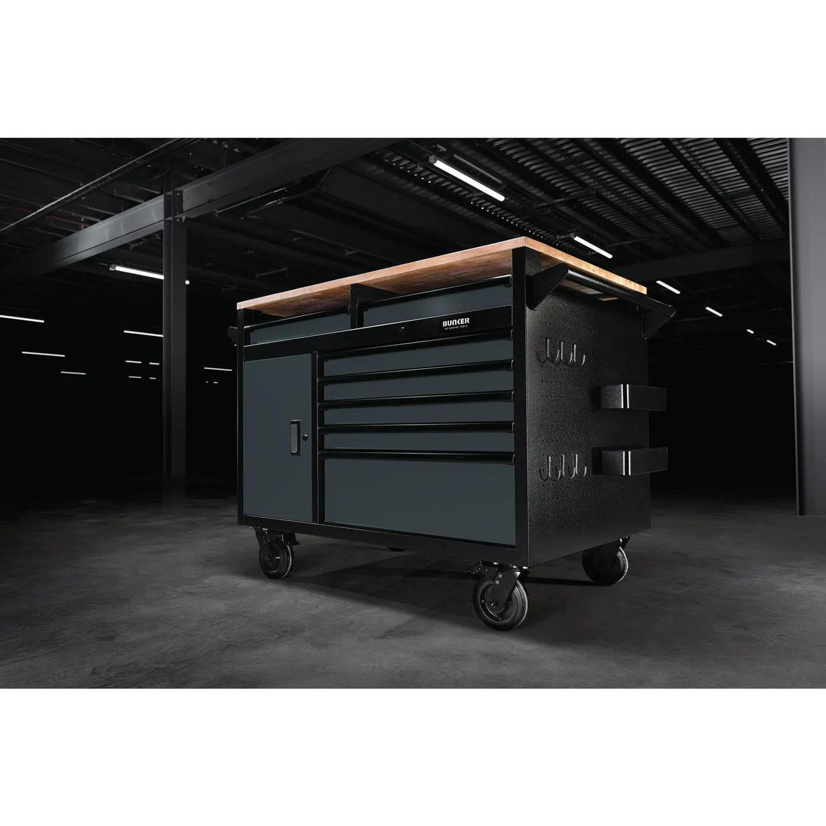 BUNKER 14 Drawer Multi-Functional Workbench Roller Tool Cabinet 48" Grey 08251 White Rose Tools