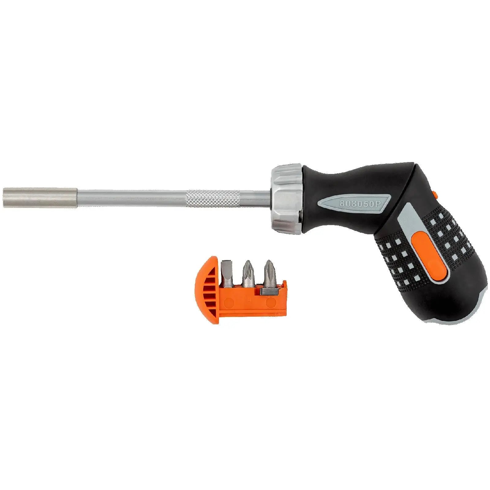 Bahco Ratchet Screwdriver Pistol Grip with 1/4" Hex Bits Phillips Slotted White Rose Tools