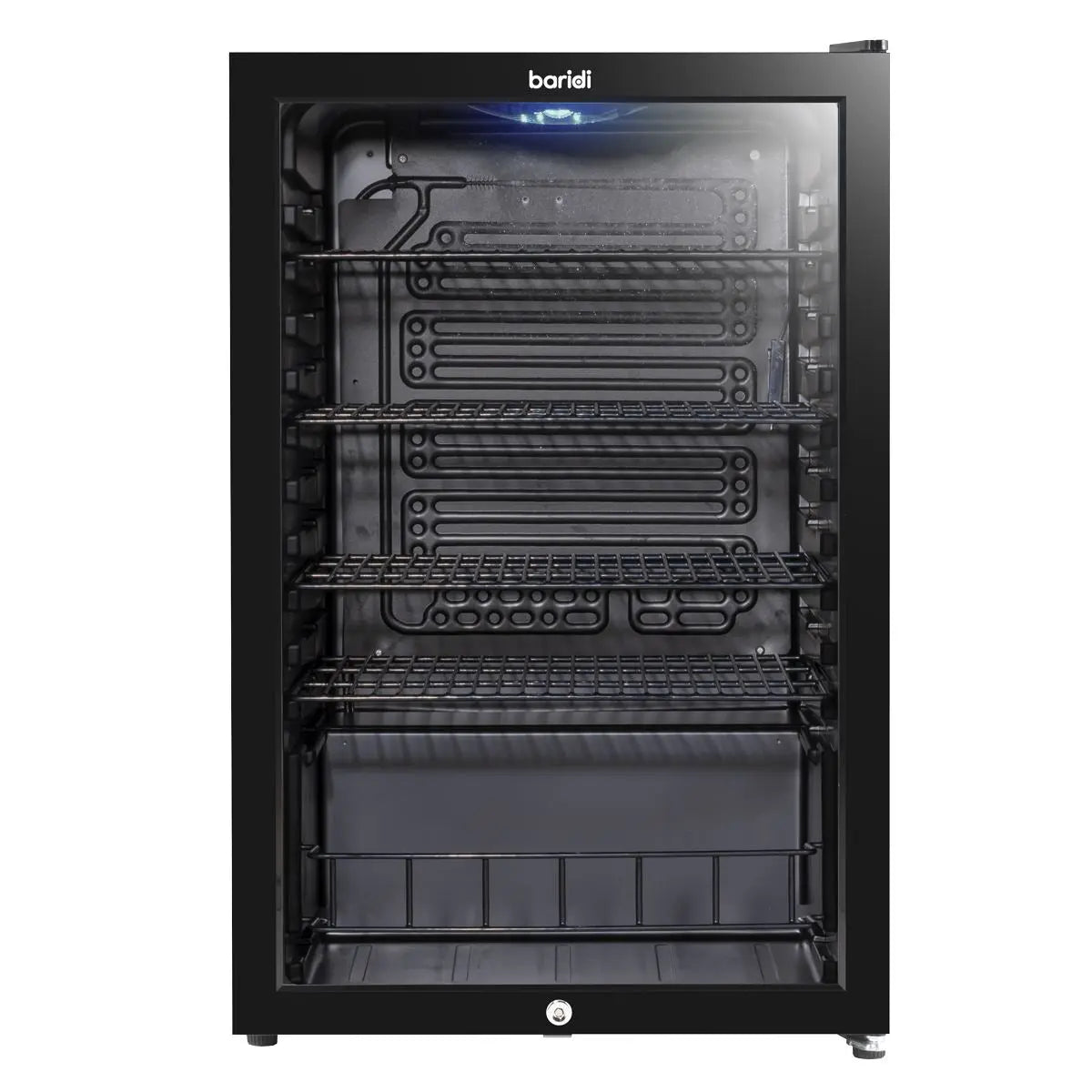 Baridi 115L Under Counter Beer, Drinks & Wine Fridge, Lock, LED Light  White Rose Tools