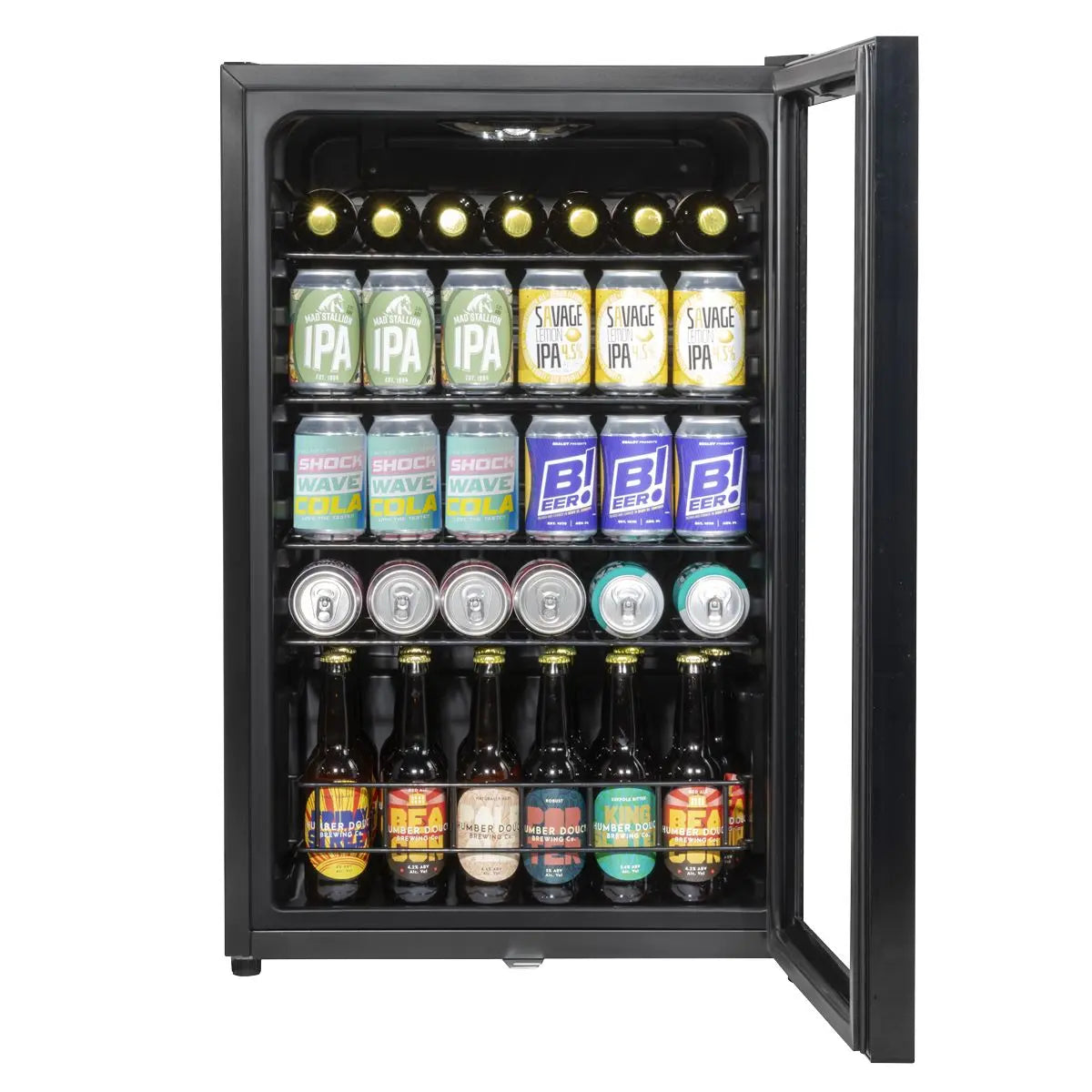 Baridi 115L Under Counter Beer, Drinks & Wine Fridge, Lock, LED Light  White Rose Tools