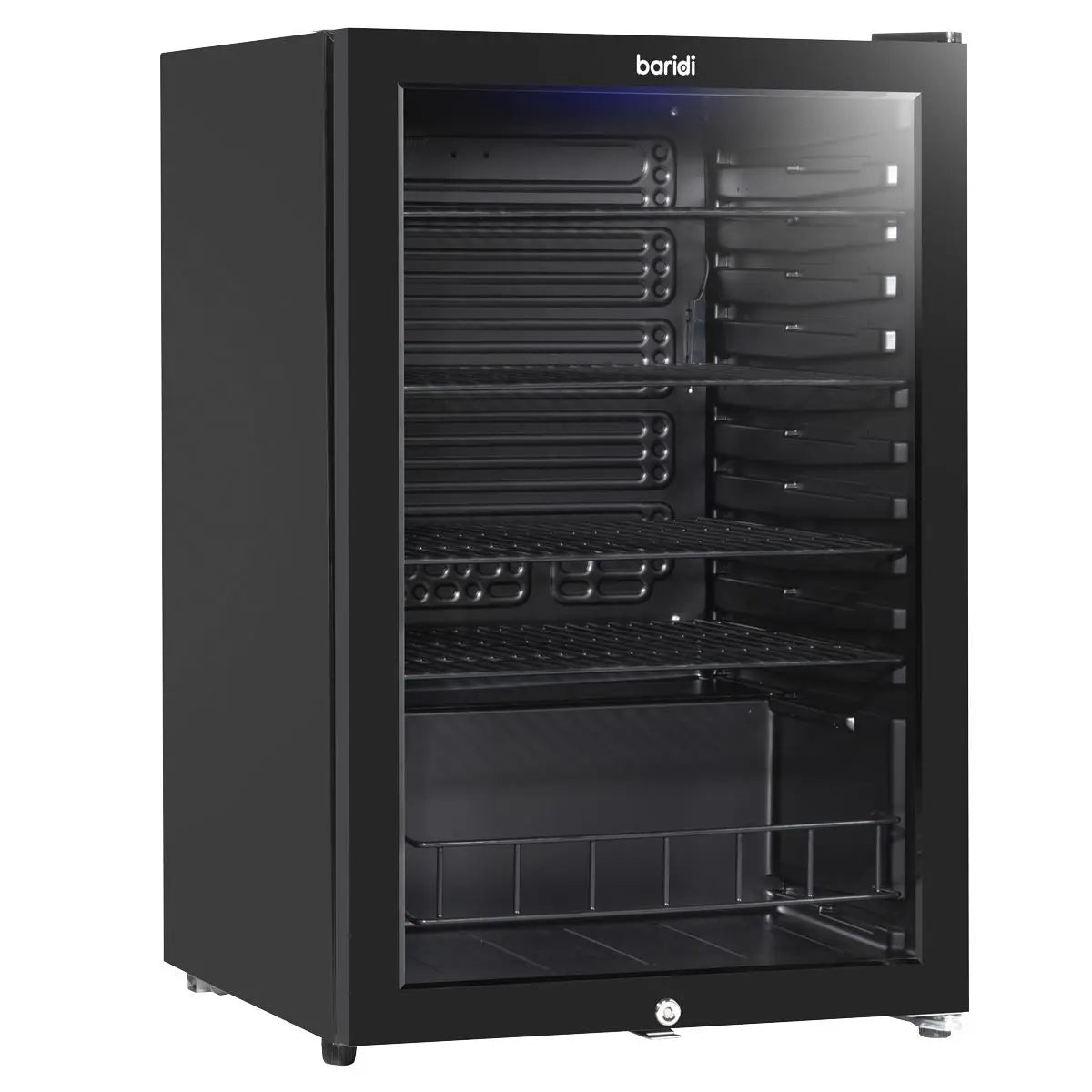 Baridi 115L Under Counter Beer, Drinks & Wine Fridge, Lock, LED Light  White Rose Tools