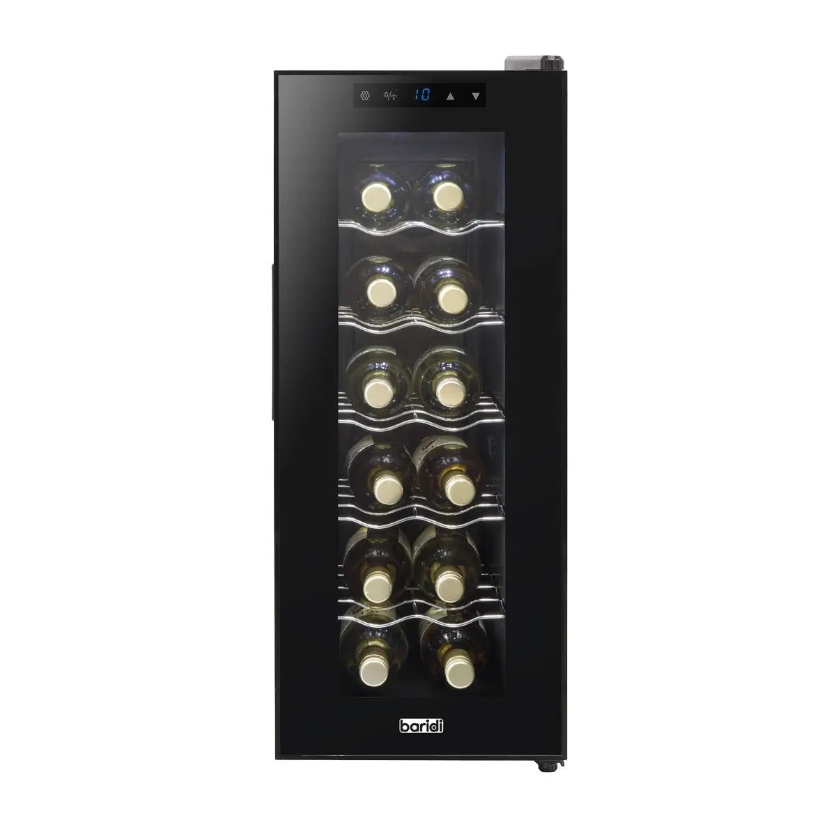 Baridi 12 Bottle Wine Cooler with Digital Touchscreen Controls & LED Light, Black  White Rose Tools