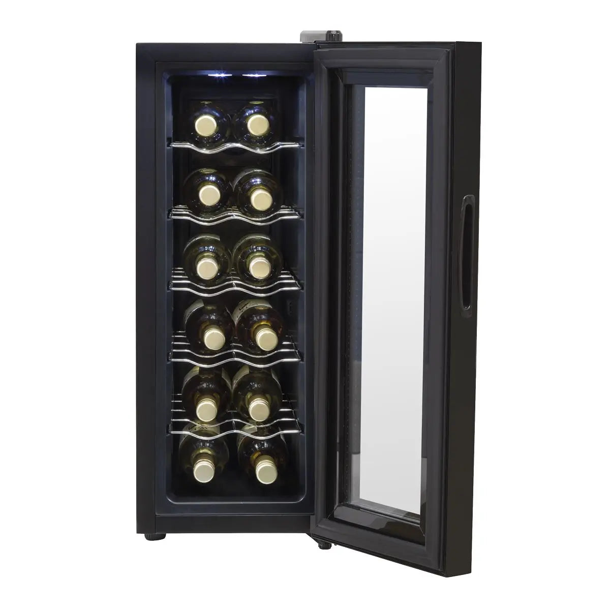 Baridi 12 Bottle Wine Cooler with Digital Touchscreen Controls & LED Light, Black  White Rose Tools