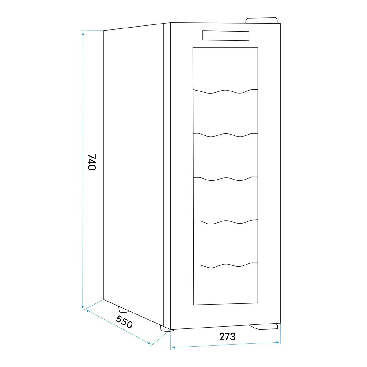 Baridi 12 Bottle Wine Cooler with Digital Touchscreen Controls & LED Light, Black  White Rose Tools