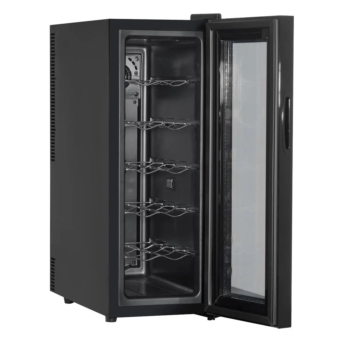 Baridi 12 Bottle Wine Cooler with Digital Touchscreen Controls & LED Light, Black  White Rose Tools