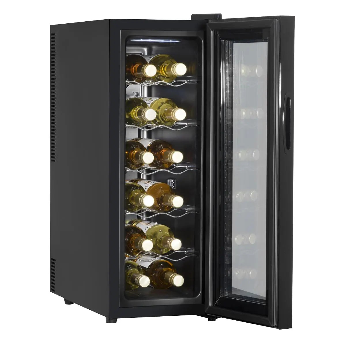 Baridi 12 Bottle Wine Cooler with Digital Touchscreen Controls & LED Light, Black  White Rose Tools