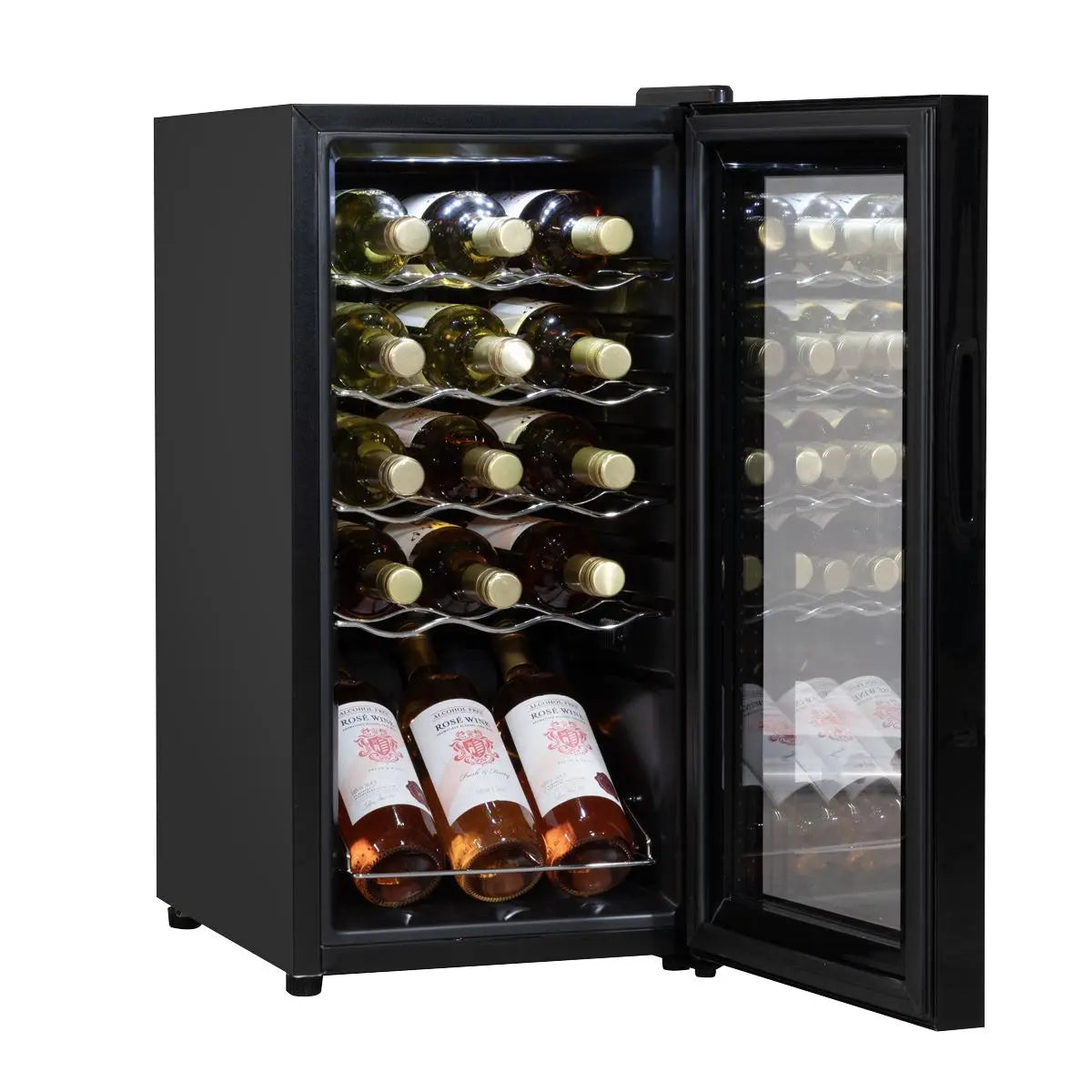 Baridi 15 Bottle Wine Fridge with Digital Touchscreen Controls & LED Light, Black  White Rose Tools