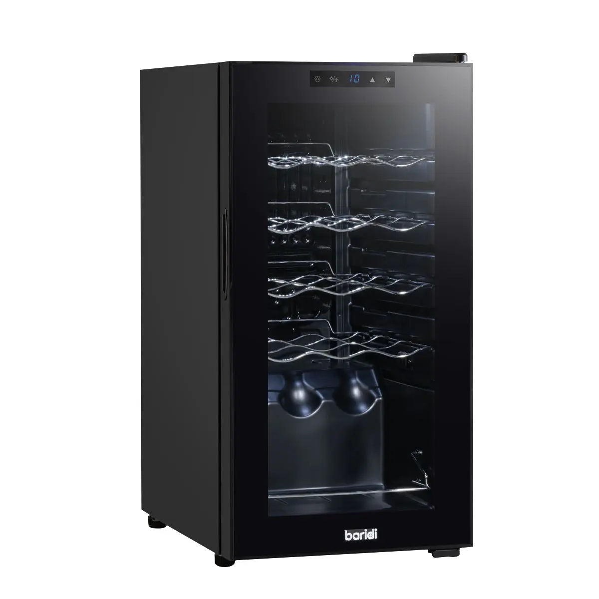 Baridi 15 Bottle Wine Fridge with Digital Touchscreen Controls & LED Light, Black  White Rose Tools