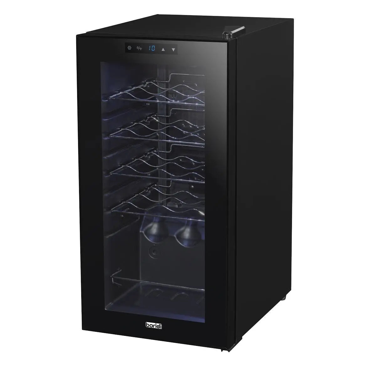 Baridi 15 Bottle Wine Fridge with Digital Touchscreen Controls & LED Light, Black  White Rose Tools