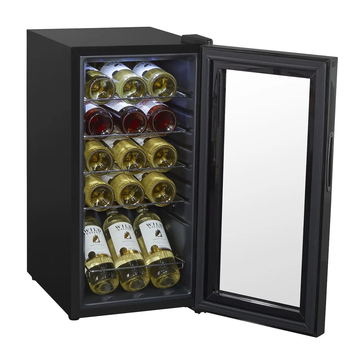 Baridi 15 Bottle Wine Fridge with Digital Touchscreen Controls & LED Light, Black  White Rose Tools