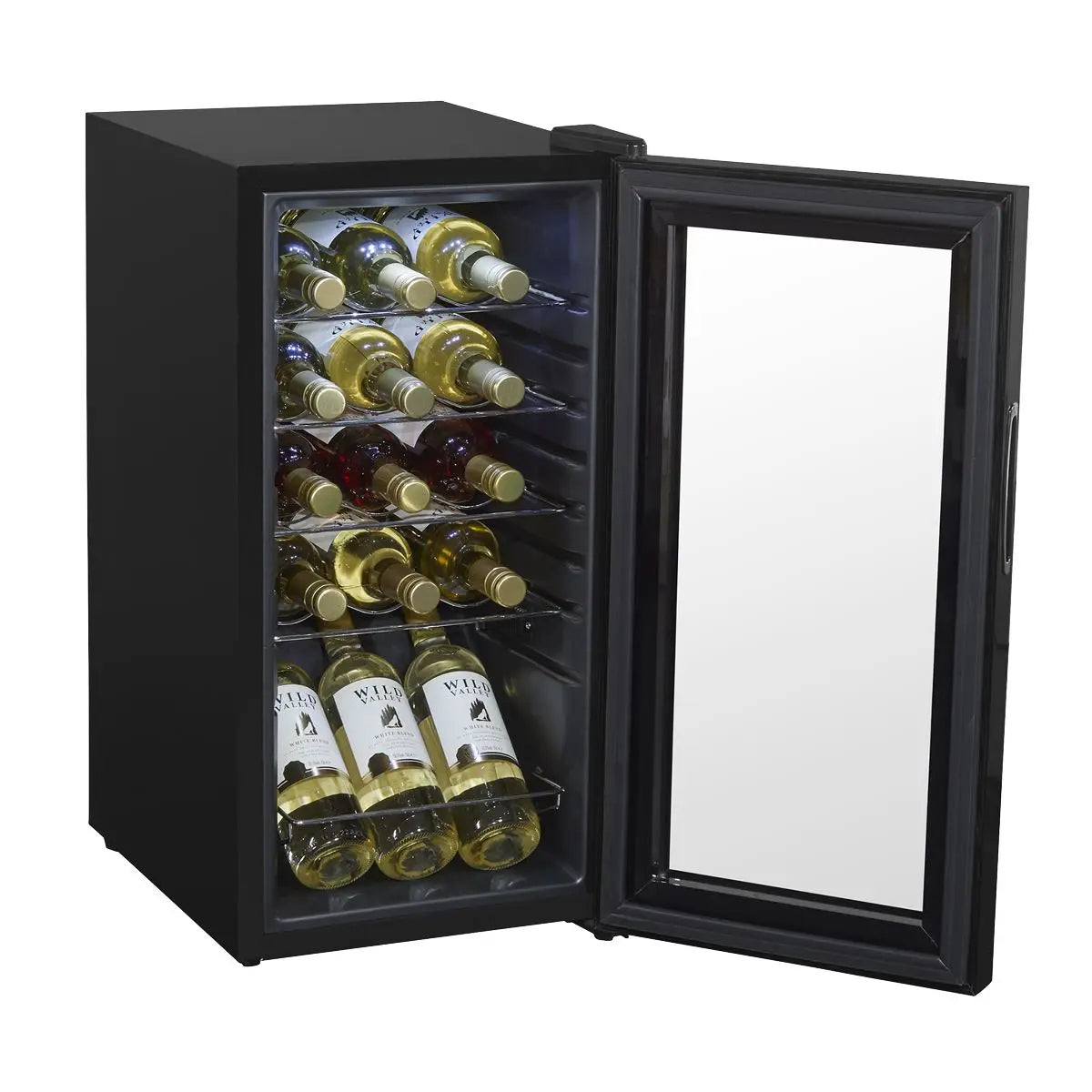 Baridi 15 Bottle Wine Fridge with Digital Touchscreen Controls & LED Light, Black  White Rose Tools