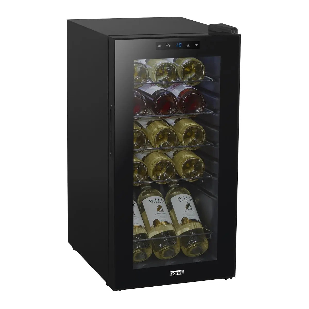 Baridi 15 Bottle Wine Fridge with Digital Touchscreen Controls & LED Light, Black  White Rose Tools