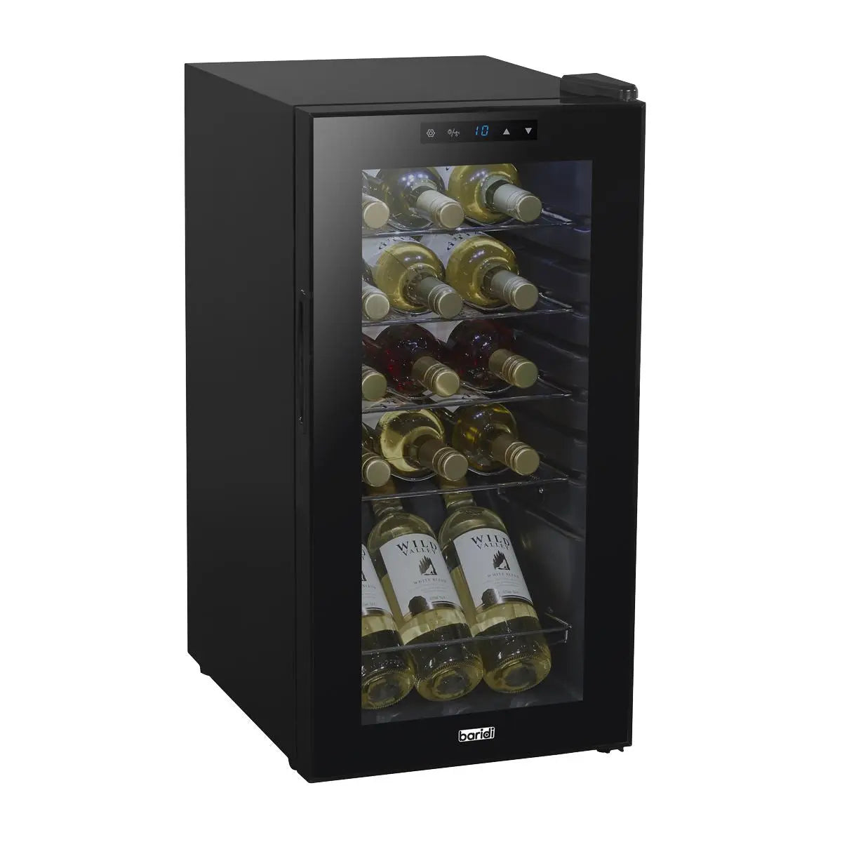 Baridi 15 Bottle Wine Fridge with Digital Touchscreen Controls & LED Light, Black  White Rose Tools