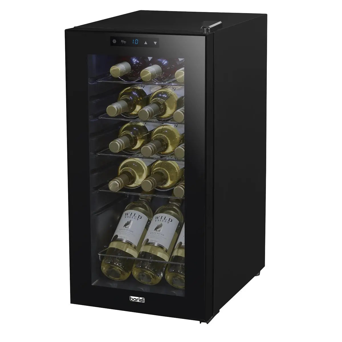Baridi 15 Bottle Wine Fridge with Digital Touchscreen Controls & LED Light, Black  White Rose Tools