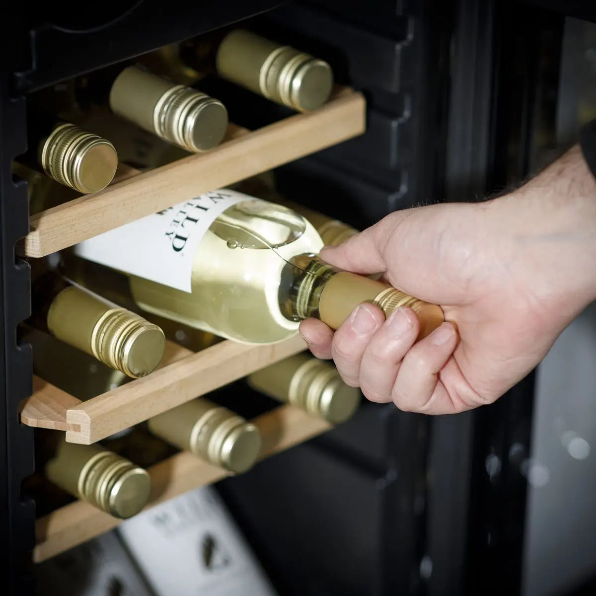 Baridi 18 Bottle Dual Zone Wine Cooler, Fridge with Digital Touchscreen Controls, Wooden Shelves & LED Light, Black  White Rose Tools