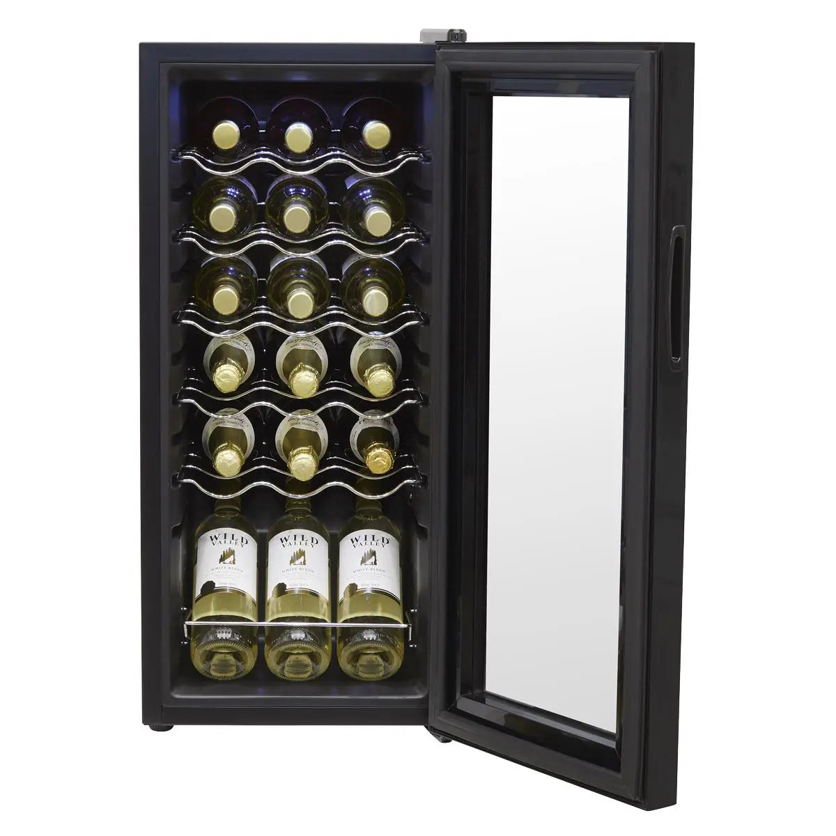 Baridi 18 Bottle Wine Fridge with Digital Touchscreen Controls & LED Light, Black White Rose Tools