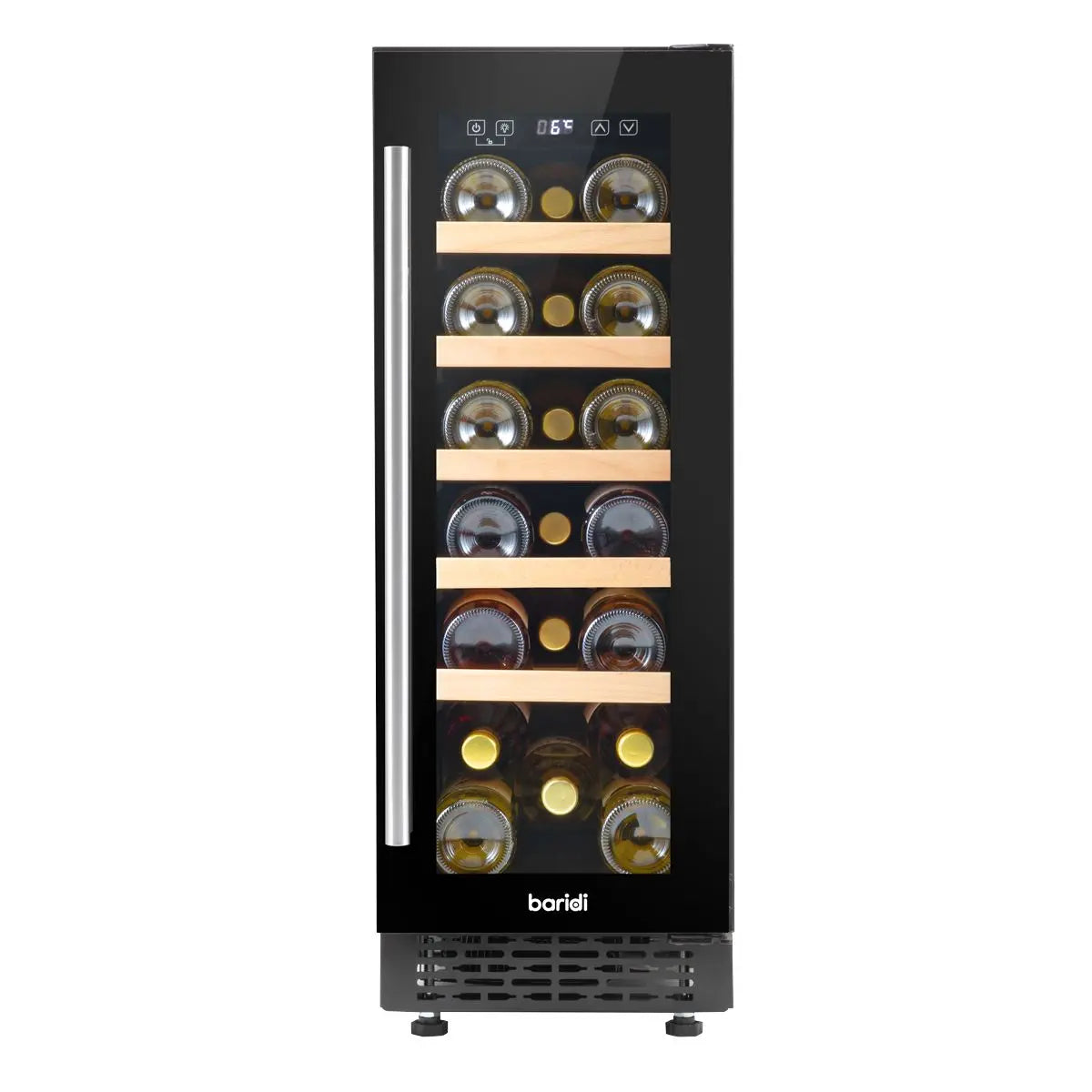 Baridi 20 Bottle Slim 30cm Built-In Wine Cooler, Touchscreen Controls, Black  White Rose Tools
