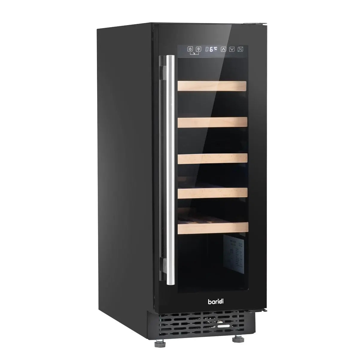 Baridi 20 Bottle Slim 30cm Built-In Wine Cooler, Touchscreen Controls, Black  White Rose Tools