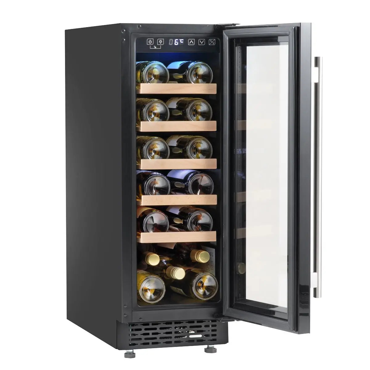 Baridi 20 Bottle Slim 30cm Built-In Wine Cooler, Touchscreen Controls, Black  White Rose Tools