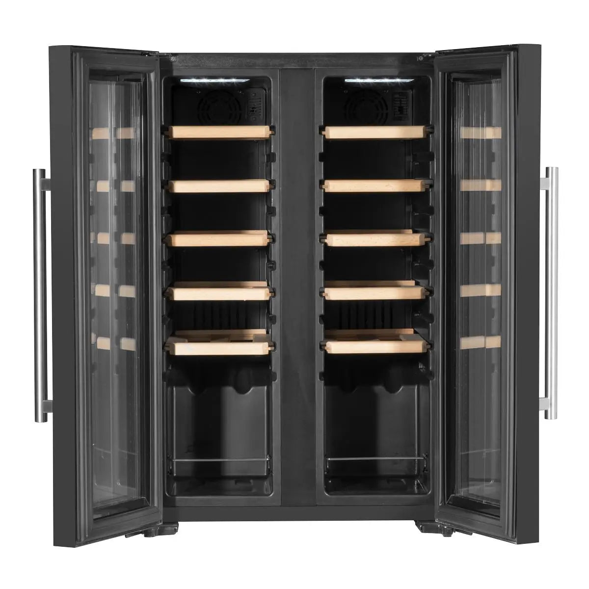 Baridi 24 Bottle Dual Zone Wine Cooler, Fridge, Touch Screen, LED Light Black and Mirror Glass Door  White Rose Tools