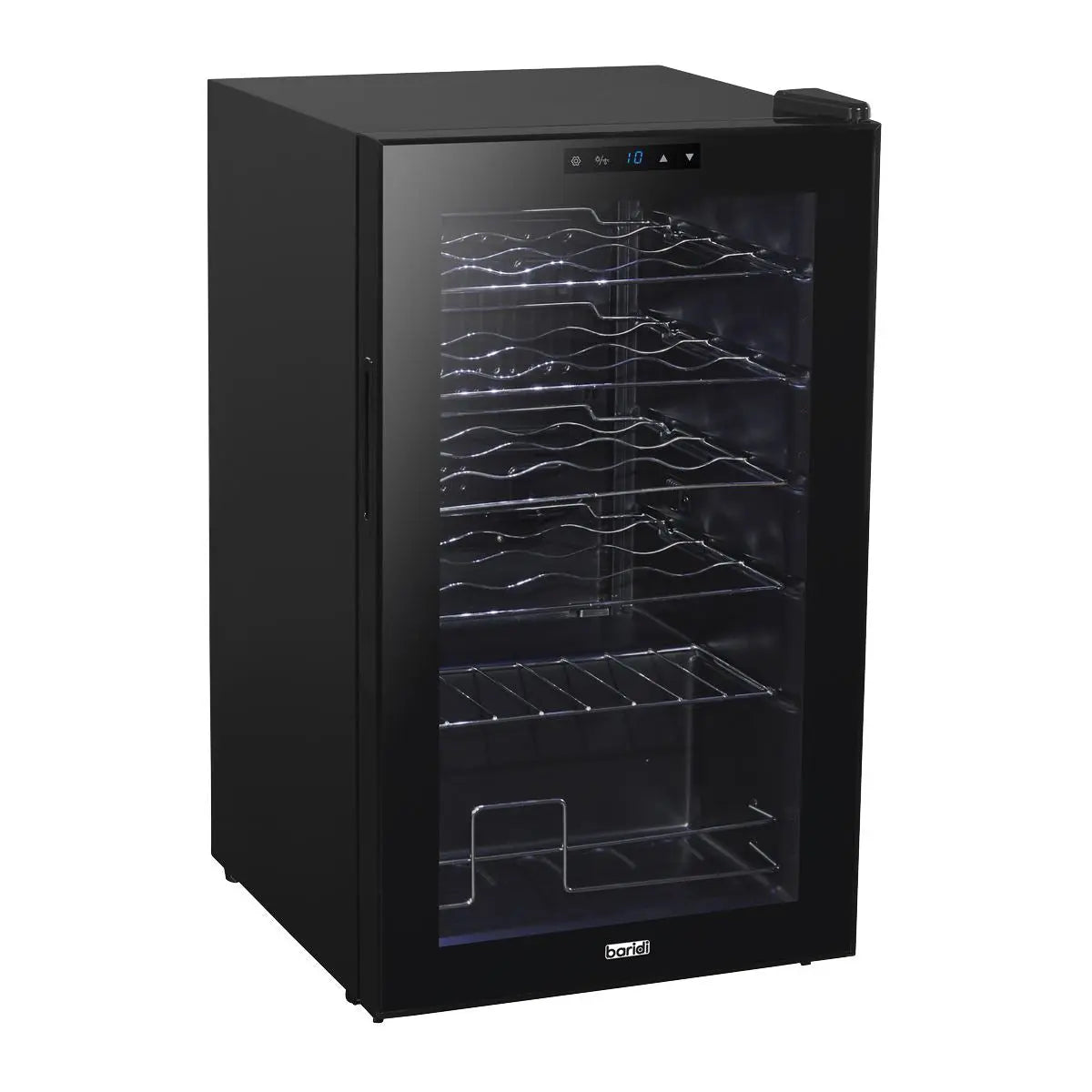 Baridi 24 Bottle Wine Fridge with Digital Touchscreen Controls & LED Light, Black White Rose Tools