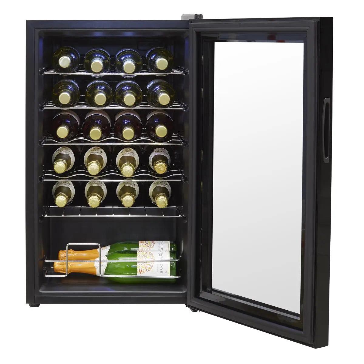 Baridi 24 Bottle Wine Fridge with Digital Touchscreen Controls & LED Light, Black White Rose Tools