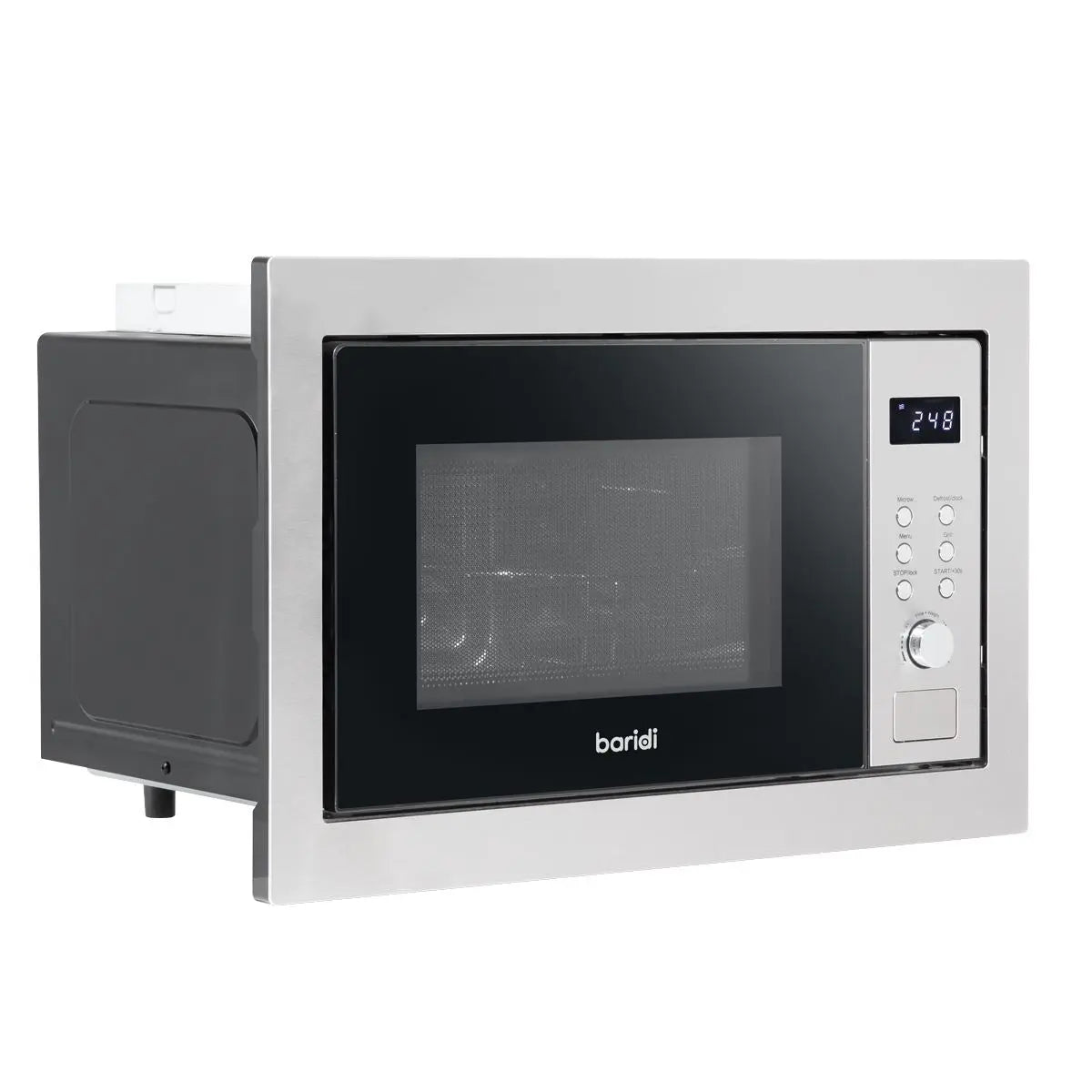 Baridi 25L Integrated Microwave Oven with Grill, 900W, Stainless Steel  White Rose Tools