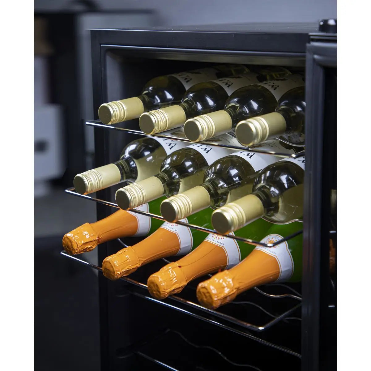 Baridi 28 Bottle Wine Fridge with Digital Touchscreen Controls & LED Light, Black  White Rose Tools