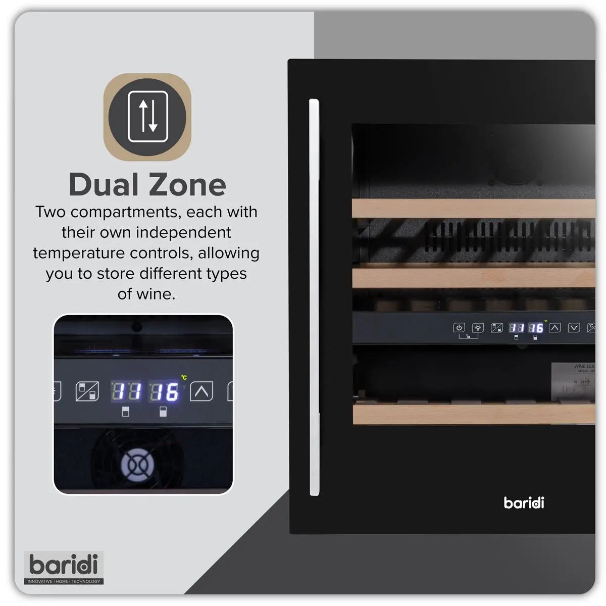 Baridi 36 Bottle Wine Fridge & Cooler 60cm  White Rose Tools