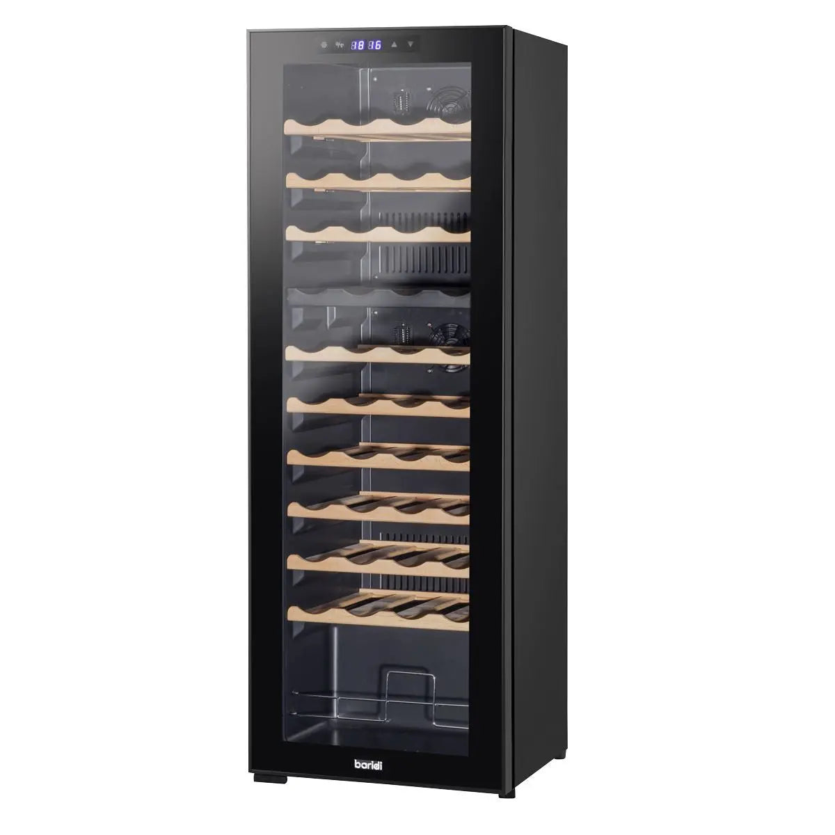Baridi 44 Bottle Dual Zone Wine Cooler, Fridge with Digital Touchscreen Controls, Wooden Shelves & LED Light, Black  White Rose Tools